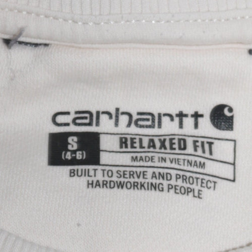 Carhartt Women's Ivory Relaxed Fit Logo Sweatshirt Size S