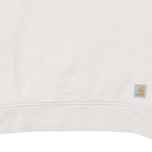 Carhartt Women's Ivory Relaxed Fit Logo Sweatshirt Size S