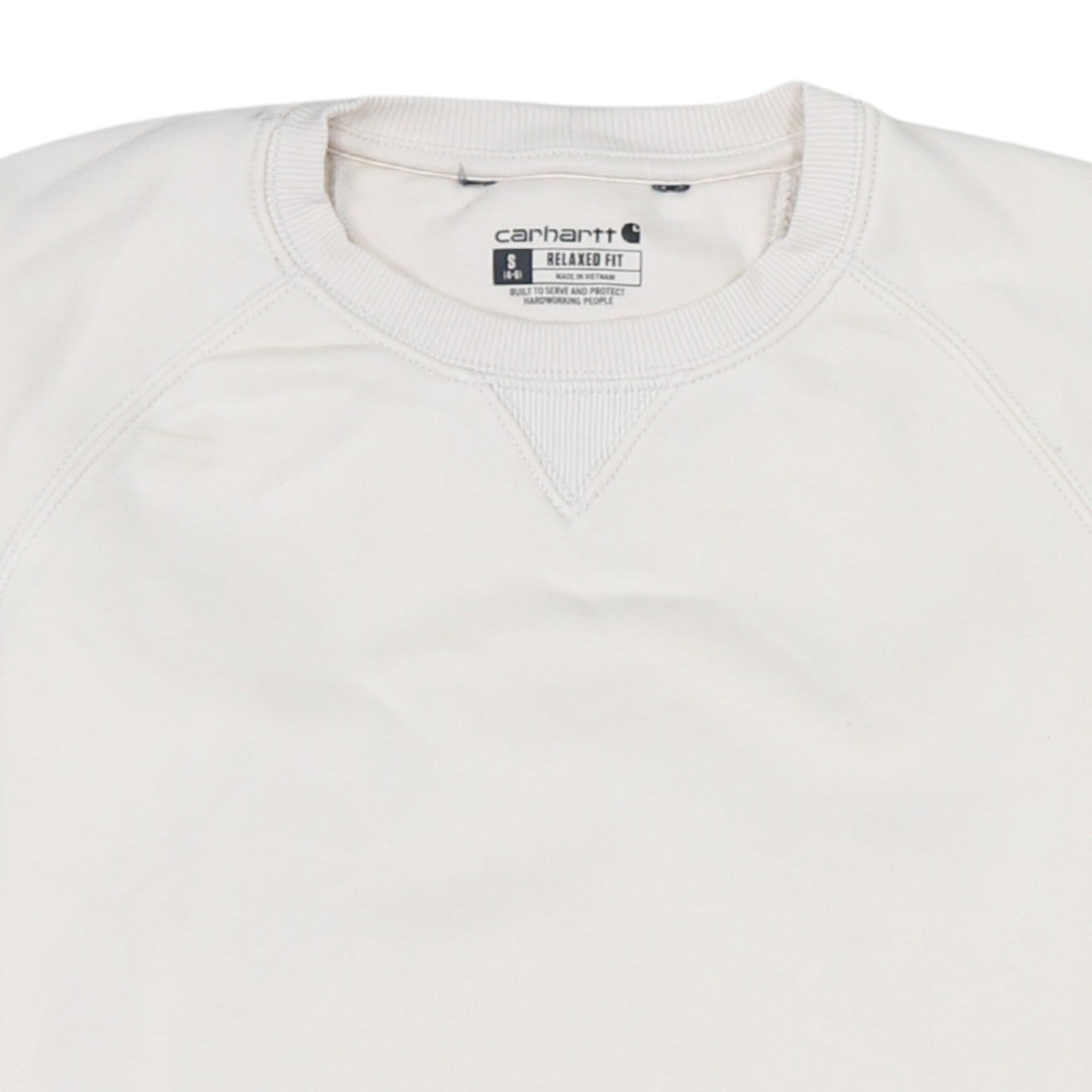 Carhartt Women's Ivory Relaxed Fit Logo Sweatshirt Size S