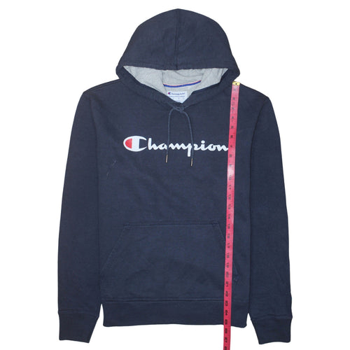 Champion Men's Blue Pullover Hoodie M Logo Fleece Athletic Sweatshirt
