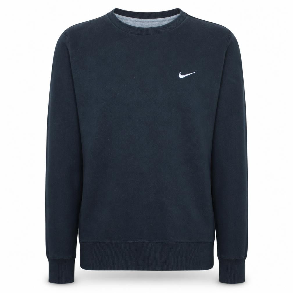 Front view of Nike Men's Black Crew Neck Pullover Sweatshirt, size L