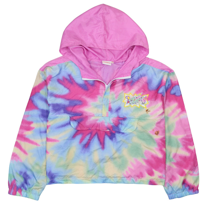 Nickelodeon Womens Multicoloured Pullover Hoodie Rugrats 3X Tie Dye Hooded Sweatshirt