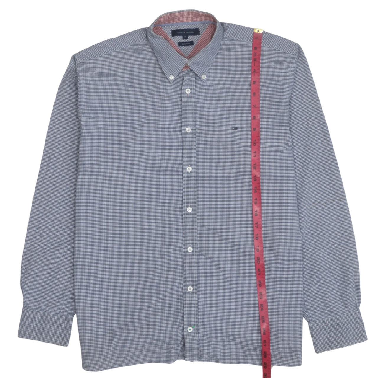 Tommy Hilfiger Men's Blue Check Button-Down Shirt XL Classic Fit