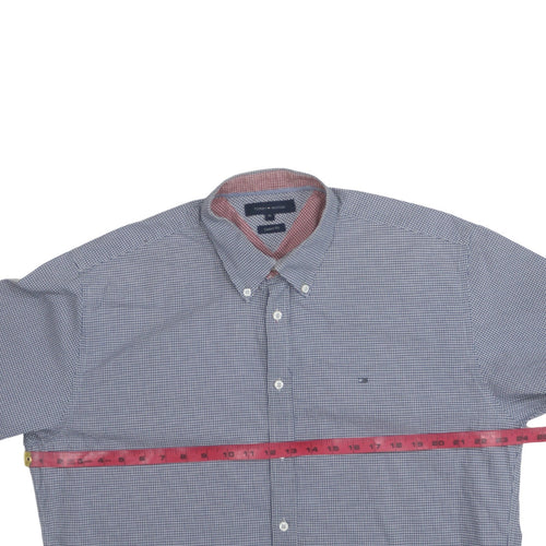 Tommy Hilfiger Men's Blue Check Button-Down Shirt XL Classic Fit
