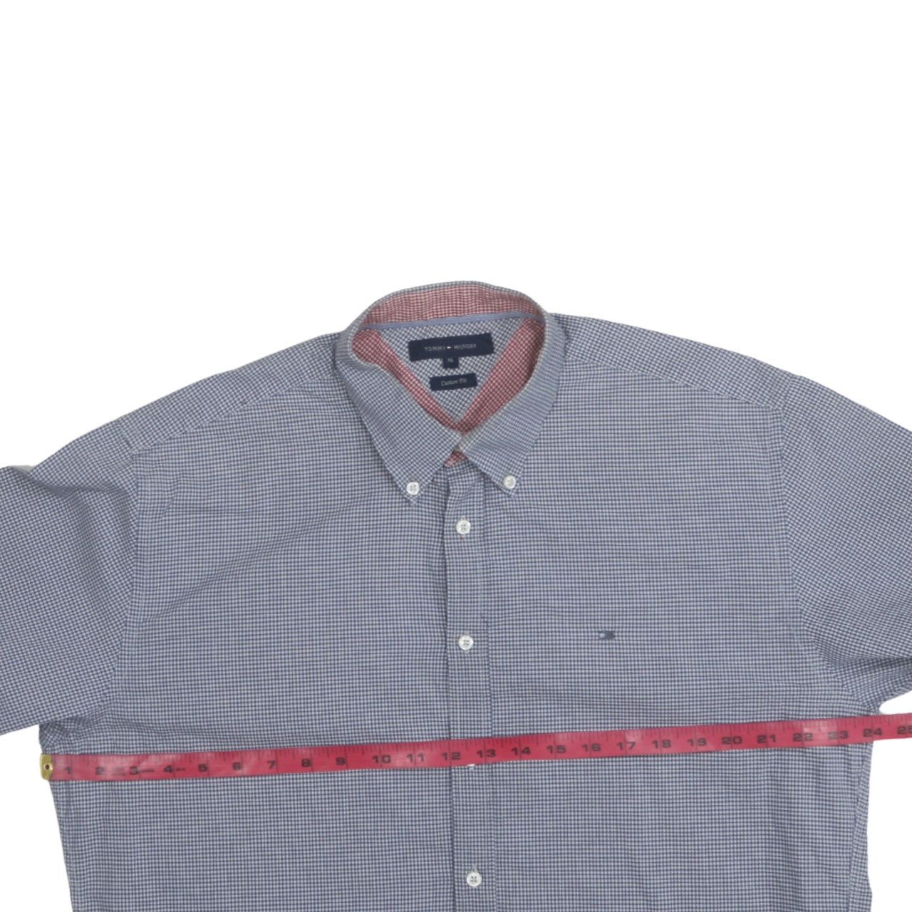 Tommy Hilfiger Men's Blue Check Button-Down Shirt XL Classic Fit