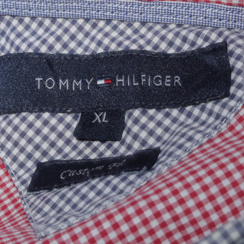 Tommy Hilfiger Men's Blue Check Button-Down Shirt XL Classic Fit
