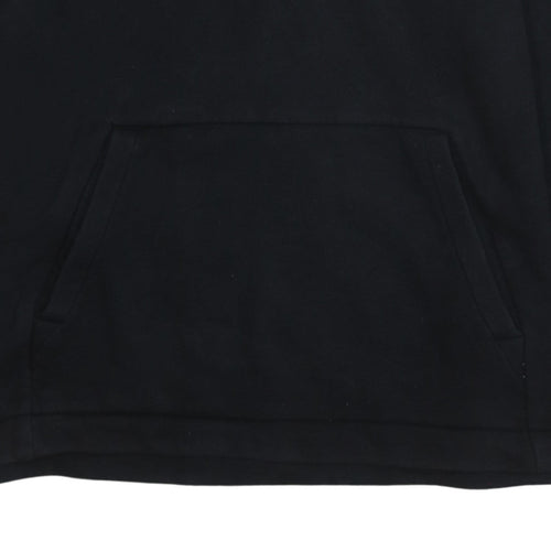 Nike Women Black L 1/2 Zip Hoodie Cotton Blend Pullover Sweatshirt