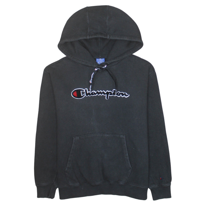 Champion Men's Black XS Pullover Hoodie with Logo Embroidery