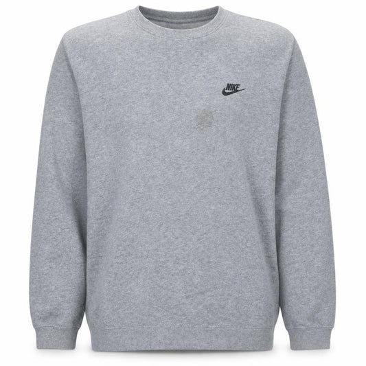 Front view of Nike Men's Grey Crew Neck Pullover Sweatshirt L Regular Fit
