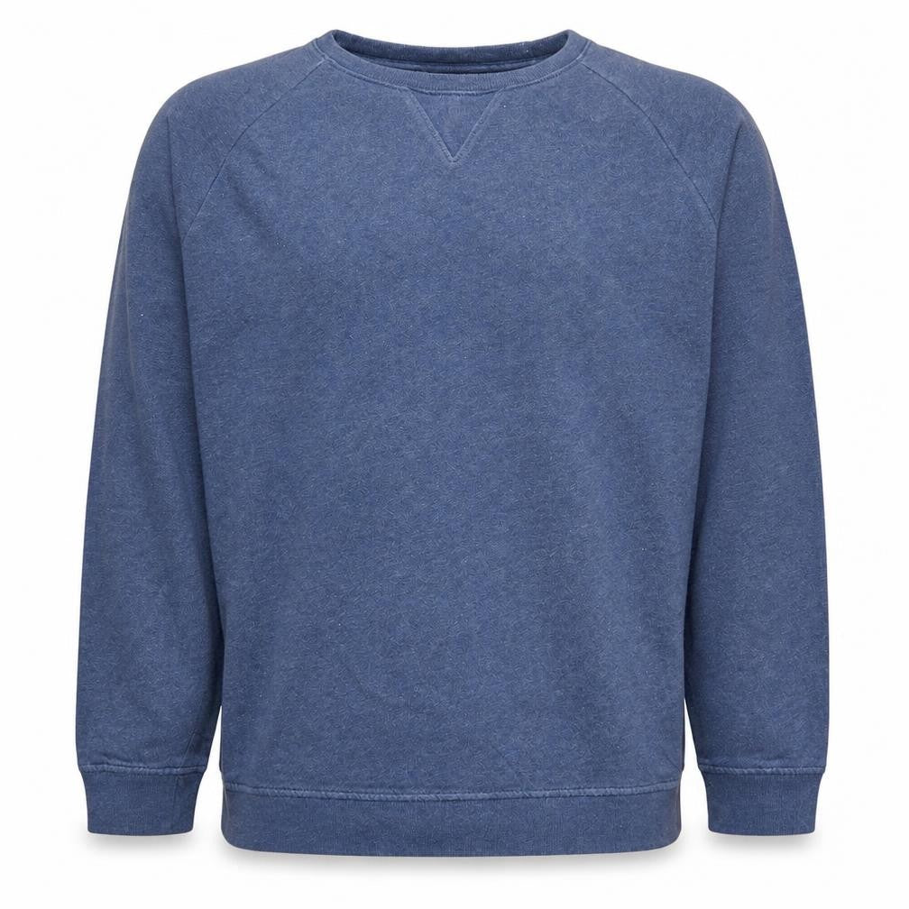 Front view of Reebok Men's Blue XL Crew Neck Pullover Sweatshirt Jersey Cotton Blend