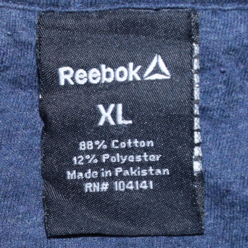Reebok Men's Blue XL Crew Neck Pullover Sweatshirt Jersey Cotton Blend
