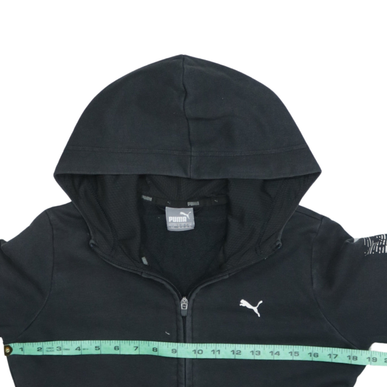 Puma Womens Black Full Zip Hoodie Size 10 Athletic Fit