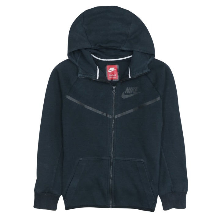 Nike Boys Black Full Zip Hoodie XL 13-15 Years Cotton Blend Sportswear