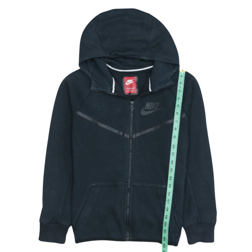 Nike Boys Black Full Zip Hoodie XL 13-15 Years Cotton Blend Sportswear