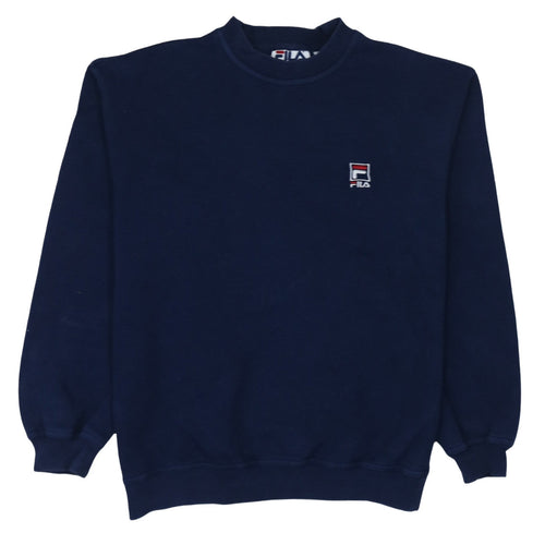 FILA Mens Blue Sweatshirt Small Crew Neck Vintage Pullover