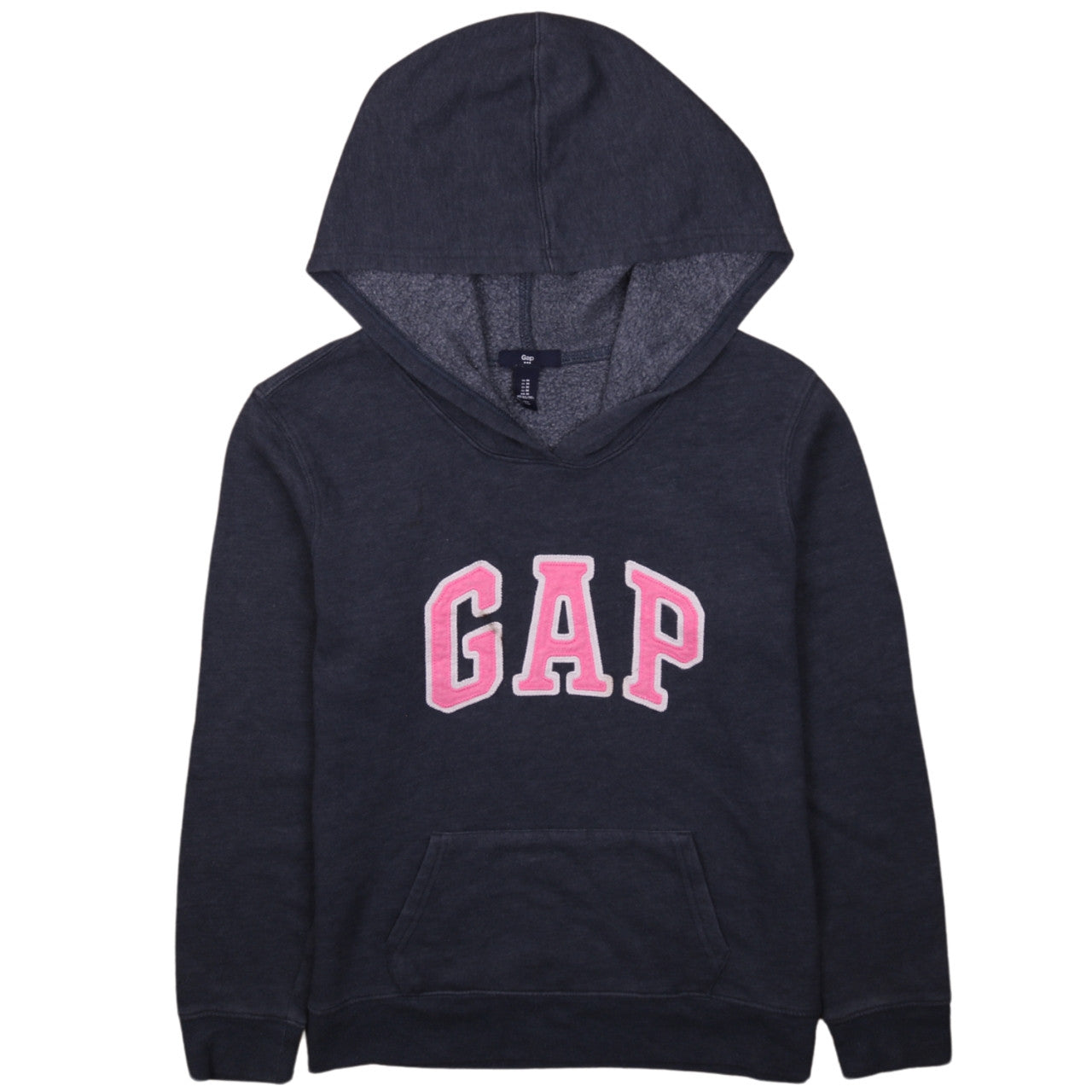 GAP Womens Navy Blue Pullover Hoodie M Logo Cotton Blend