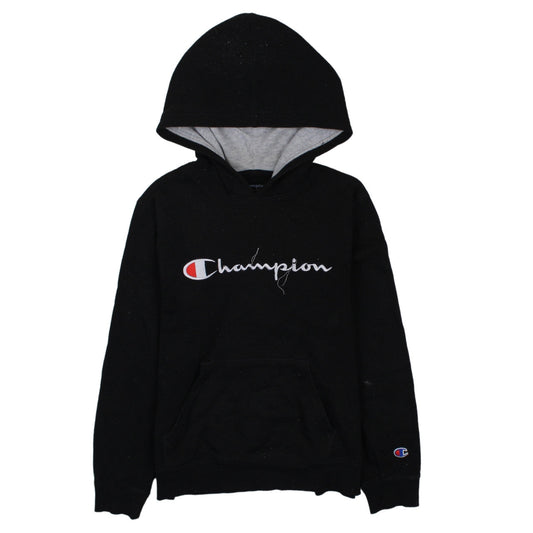 Champion Boys Black Pullover Hoodie L Logo Graphic Athleticwear