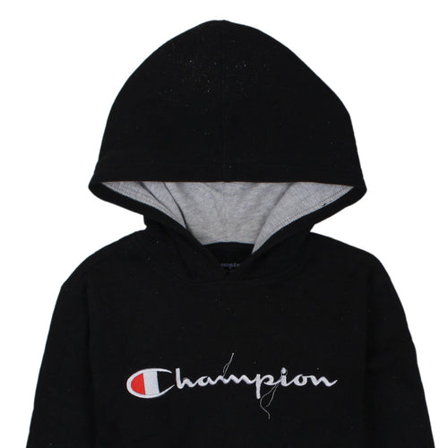Champion Boys Black Pullover Hoodie L Logo Graphic Athleticwear