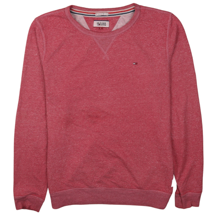 Hilfiger Denim Men's Red Crew Neck Pullover Sweatshirt L