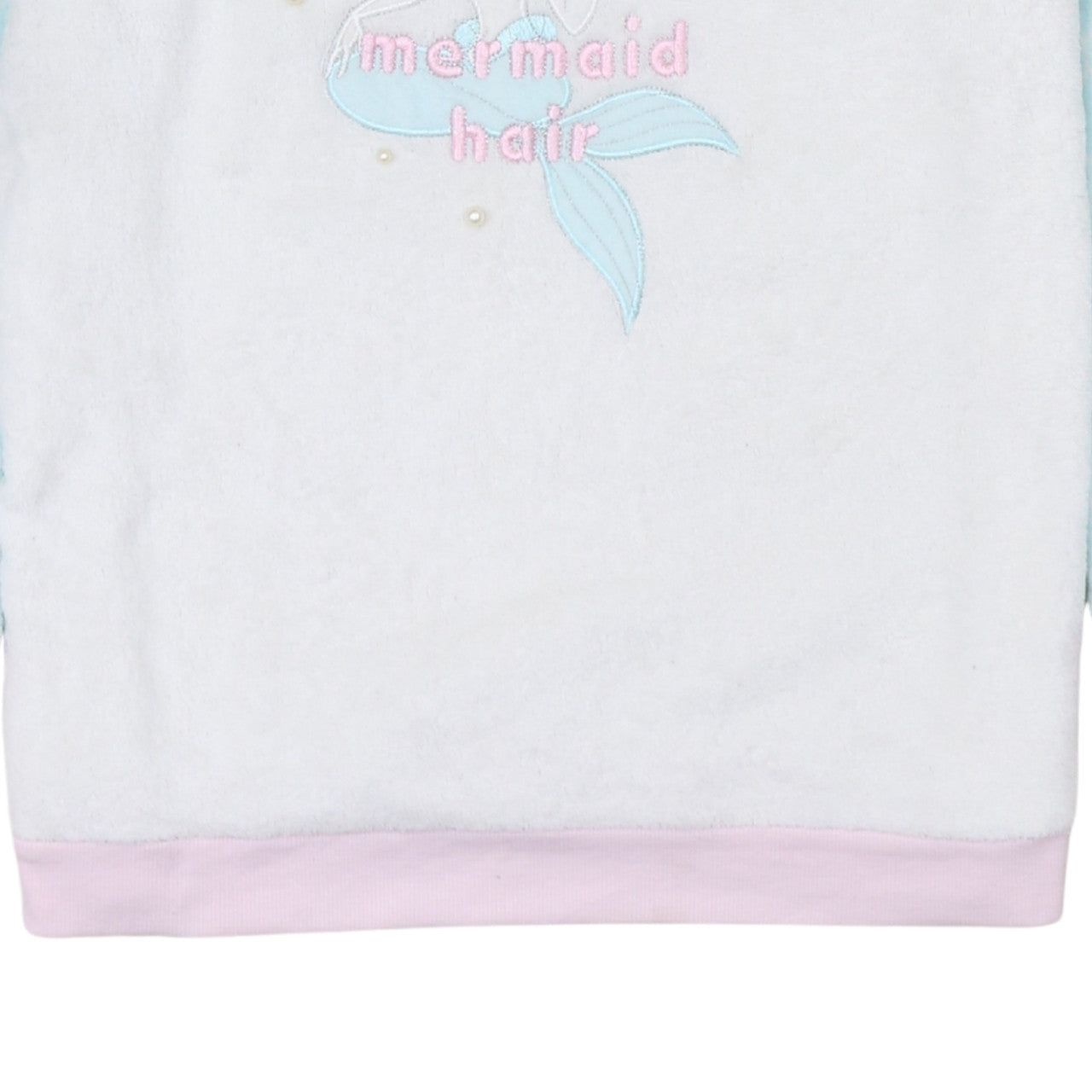 Disney Women’s XL Fleece Pyjama Top Ariel Mermaid Hair White Blue