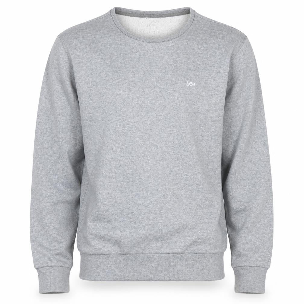 Lee Men Grey Small Regular Fit Crew Neck Pullover Sweatshirt