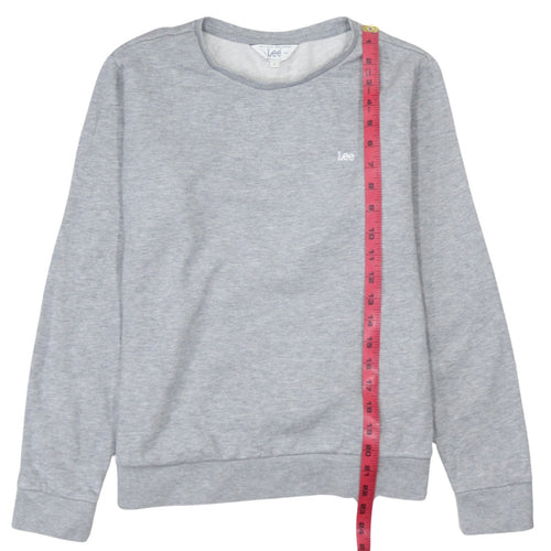 Lee Men Grey Small Regular Fit Crew Neck Pullover Sweatshirt