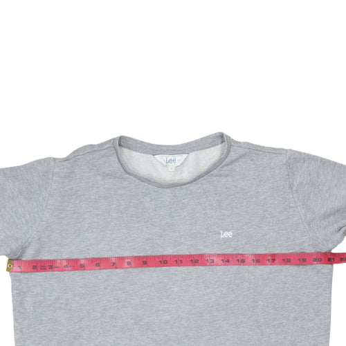 Lee Men Grey Small Regular Fit Crew Neck Pullover Sweatshirt