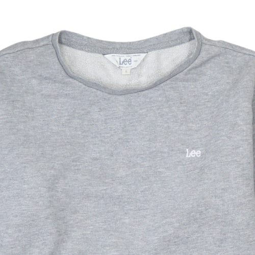 Lee Men Grey Small Regular Fit Crew Neck Pullover Sweatshirt
