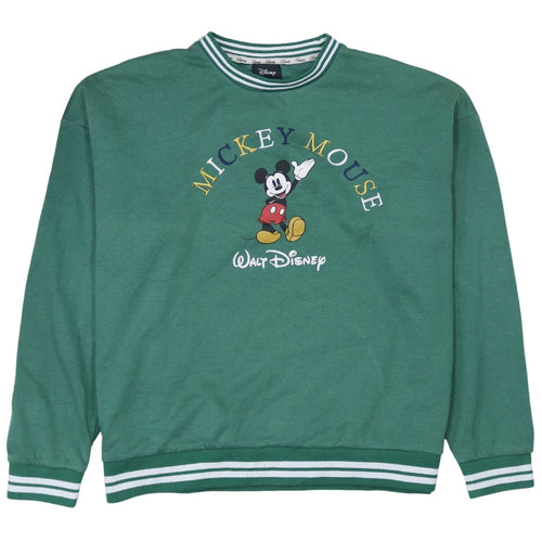 Disney Unisex Green Mickey Mouse Crew Neck Sweatshirt Size S