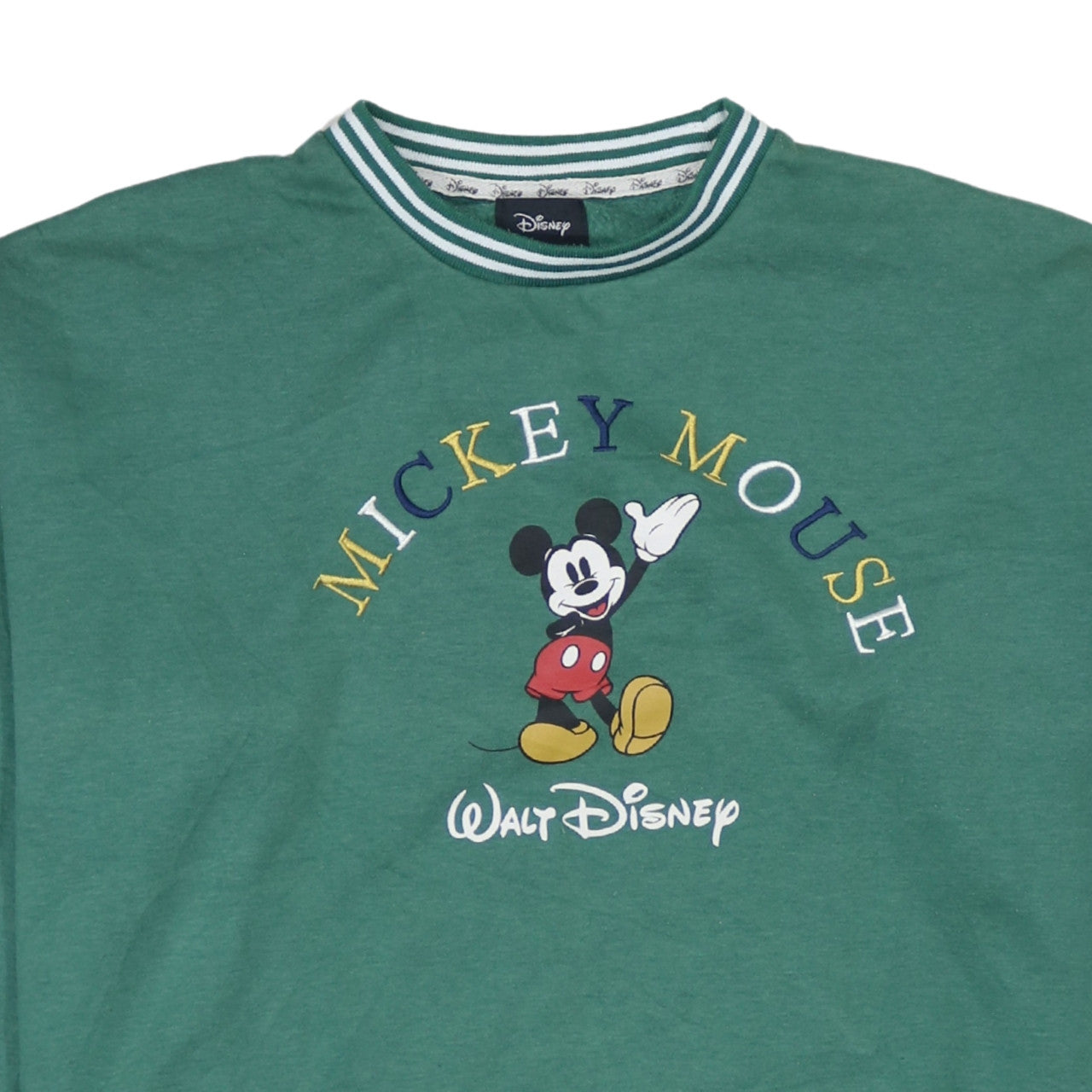 Disney Unisex Green Mickey Mouse Crew Neck Sweatshirt Size S