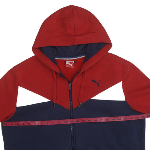 Puma Men’s Red Blue Full Zip Hoodie XL Regular Fit Sportswear