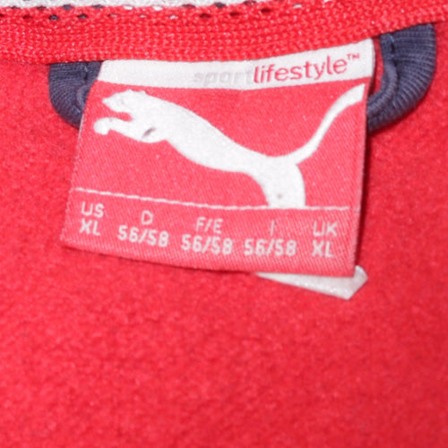 Puma Men’s Red Blue Full Zip Hoodie XL Regular Fit Sportswear