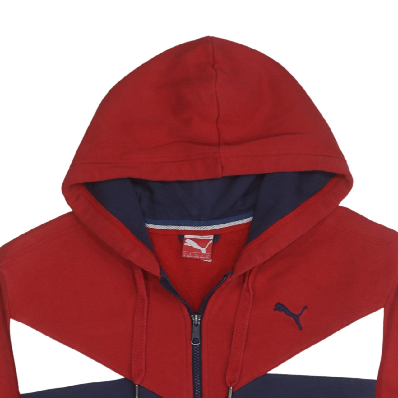 Puma Men’s Red Blue Full Zip Hoodie XL Regular Fit Sportswear