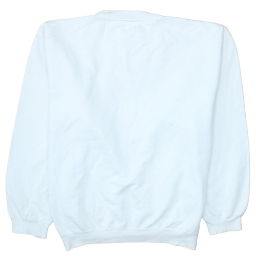 Schott NYC Men's White XL Crew Neck Logo Sweatshirt