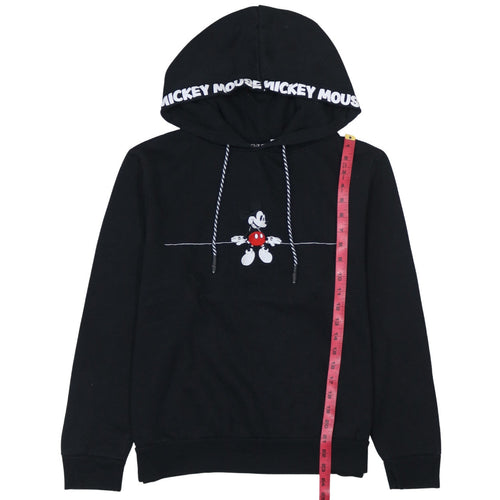 Disney Women Black Mickey Mouse Pullover Hoodie Size L 14/16