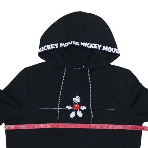 Disney Women Black Mickey Mouse Pullover Hoodie Size L 14/16
