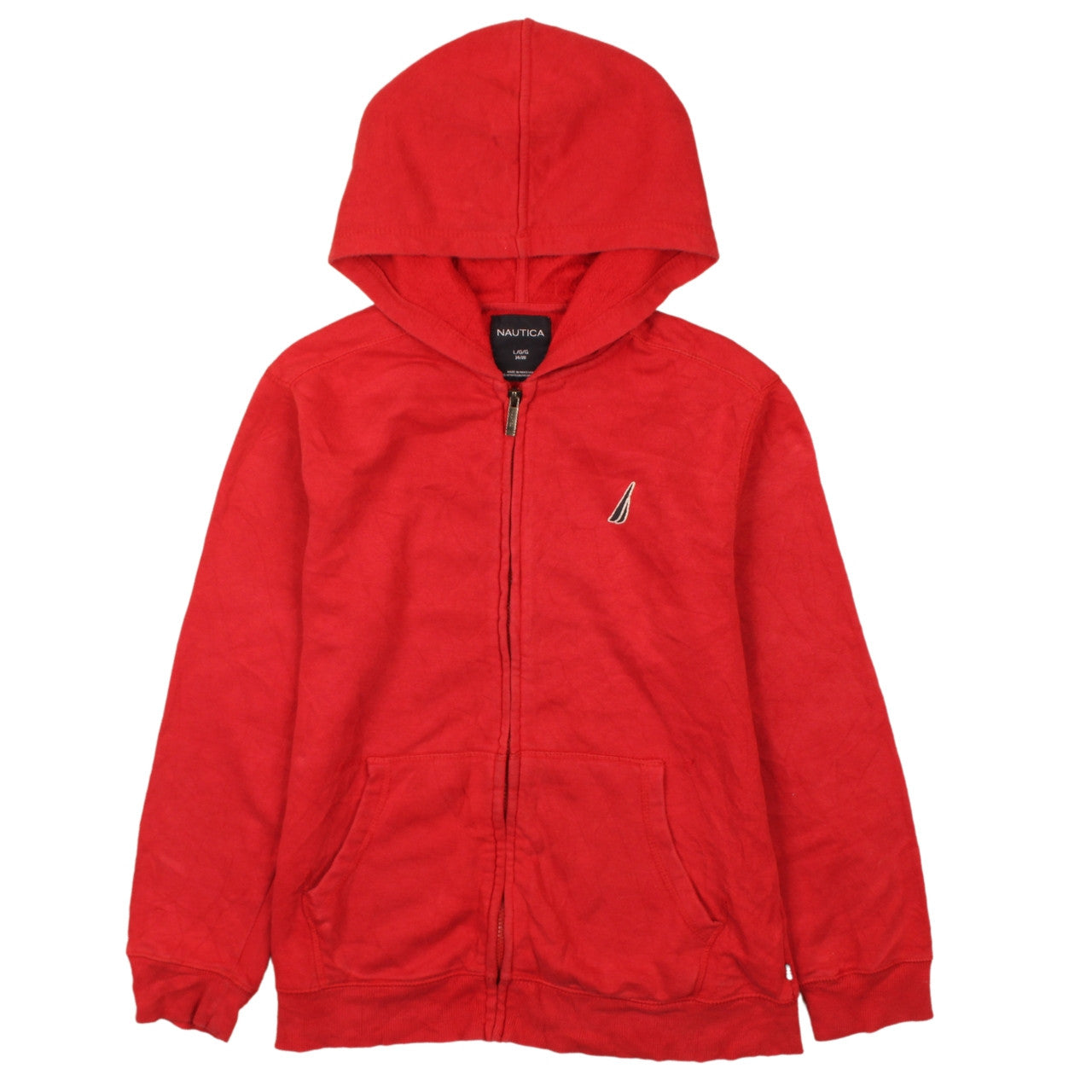 Nautica Teens Red Full Zip Hoodie Sweatshirt Size 14/16