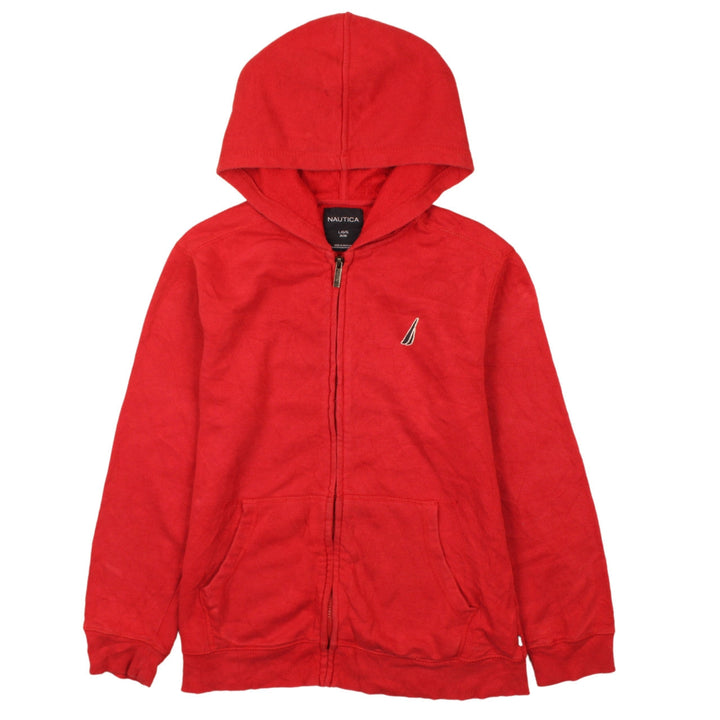 Nautica Teens Red Full Zip Hoodie Sweatshirt Size 14/16
