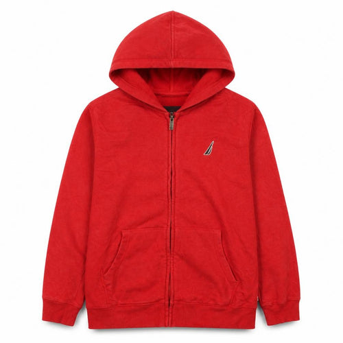 Nautica Teens Red Full Zip Hoodie Sweatshirt Size 14/16