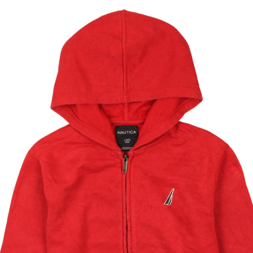 Nautica Teens Red Full Zip Hoodie Sweatshirt Size 14/16