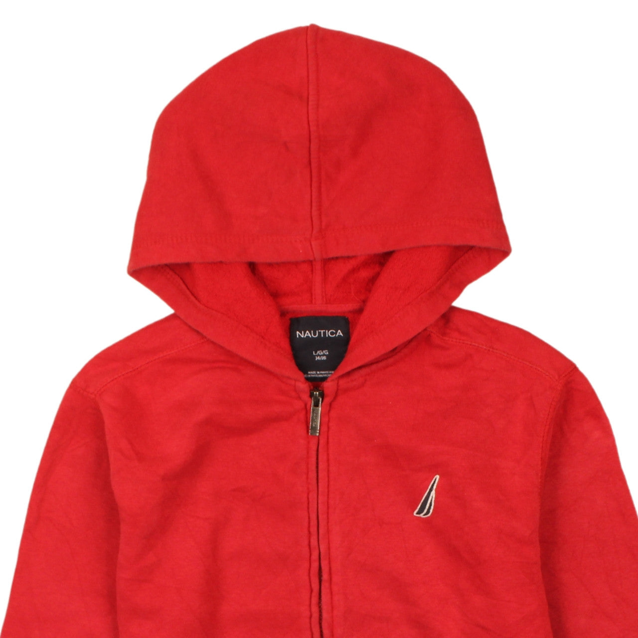 Nautica Teens Red Full Zip Hoodie Sweatshirt Size 14/16