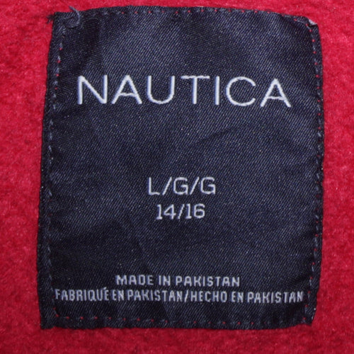 Nautica Teens Red Full Zip Hoodie Sweatshirt Size 14/16