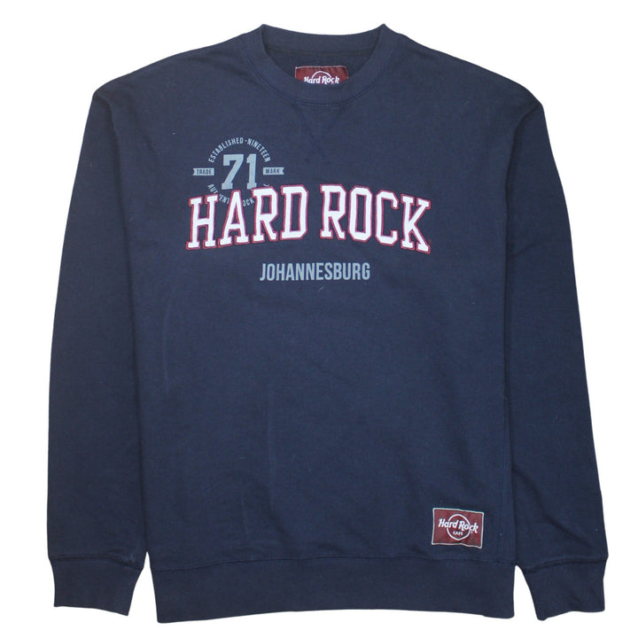 Hard Rock Cafe Men's Blue XL Pullover Crew Neck Sweatshirt