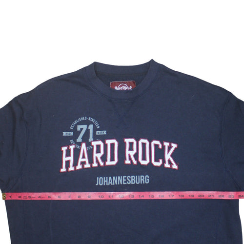 Hard Rock Cafe Men's Blue XL Pullover Crew Neck Sweatshirt