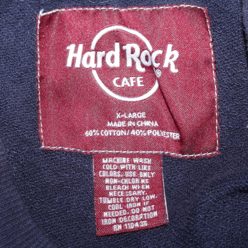 Hard Rock Cafe Men's Blue XL Pullover Crew Neck Sweatshirt