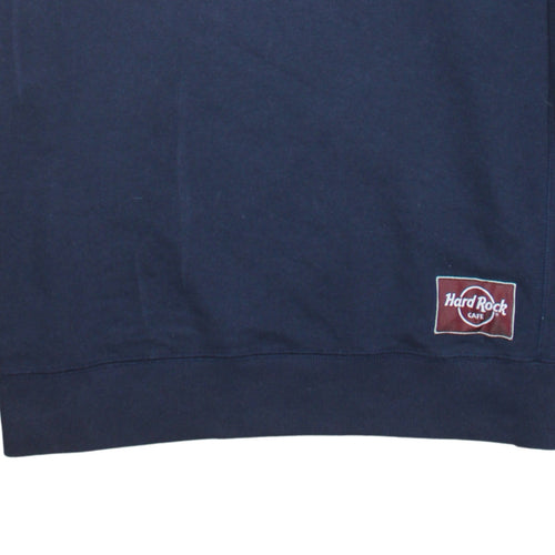 Hard Rock Cafe Men's Blue XL Pullover Crew Neck Sweatshirt