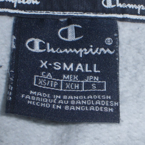 Champion Men's Grey XS Pullover Hoodie Fleece Logo Sweatshirt