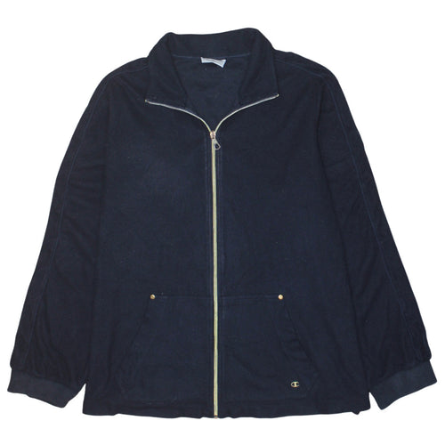 Champion Women's Blue Fleece Full Zip Basic Jacket XL