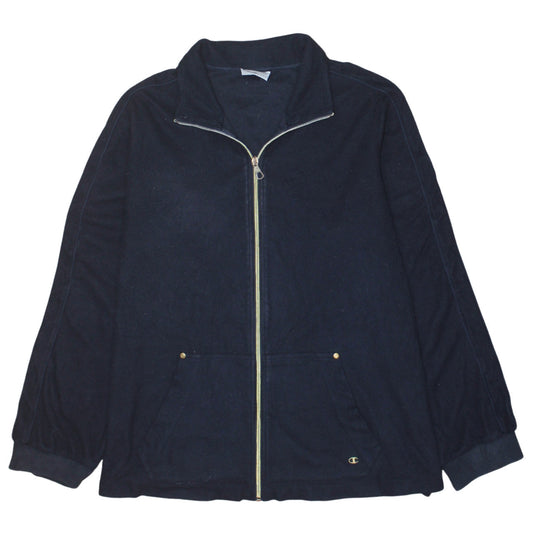 Champion Women's Blue Fleece Full Zip Basic Jacket XL