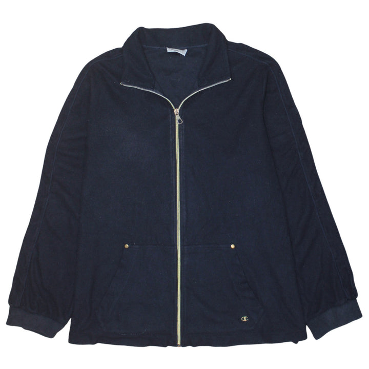 Champion Women's Blue Fleece Full Zip Basic Jacket XL